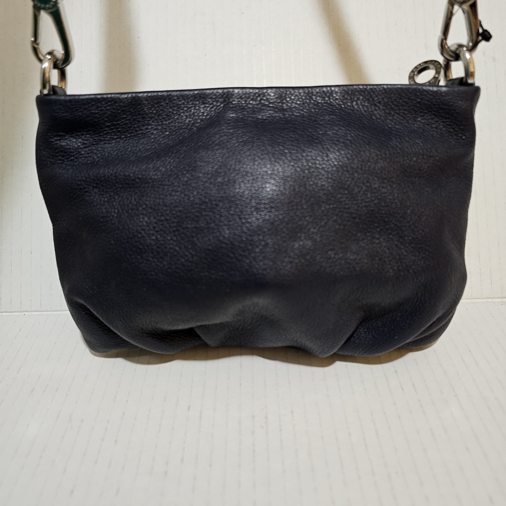 Marc by Marc Jacobs Navy Blue Pebbled Leather Crossbody Bag with Silver Hardware - Picture 9 of 12